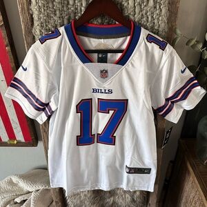 NFL Nike White Jersey with Blue and Red Stripes Stitched